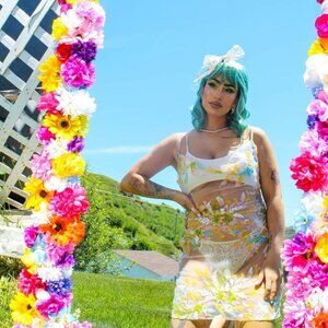 Elsie & Fred Nostalgia Sequined Sheer Minidress